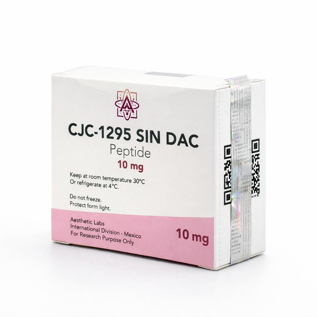 Vial liofilizado de 10mg Serie-G12 con ampolleta de diluyente profesional para investigación de Aesthetic Labs.
