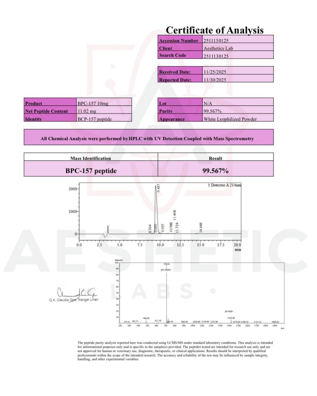 B-157 Regenerative Series (10mg + Diluyente) Aesthetic Labs