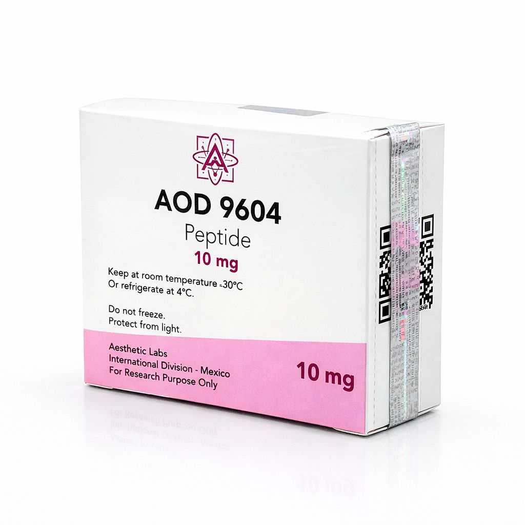 Vial liofilizado de 10mg Serie-L96 con kit de dilución profesional de Aesthetic Labs para protocolos de investigación metabólica.
