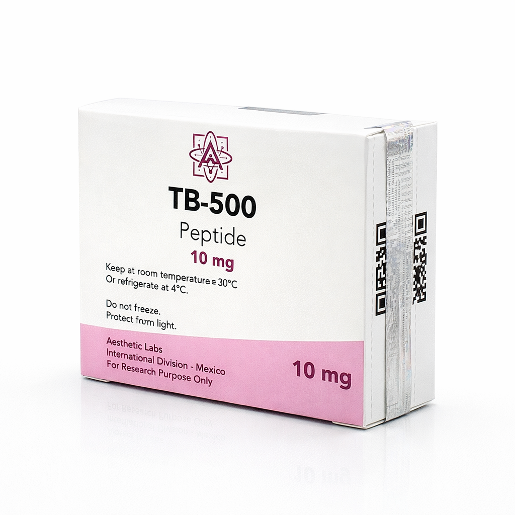 Vial liofilizado de 10mg Serie-T4 con kit de dilución profesional Aesthetic Labs para protocolos de investigación.